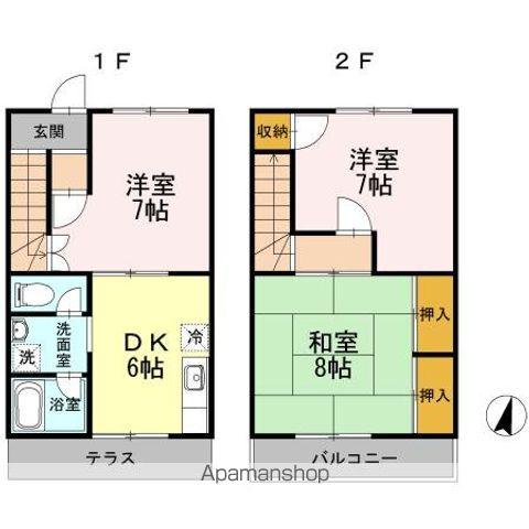 パルデンス桔梗　Ｂ(3DK)の間取り写真