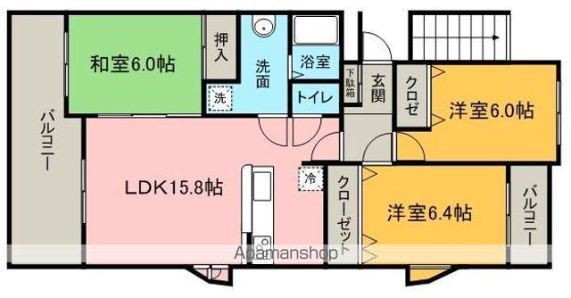 フローラル・アレイ(3LDK/1階)の間取り写真