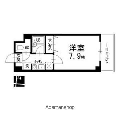 クレストステージ瑞穂(1K/4階)の間取り写真