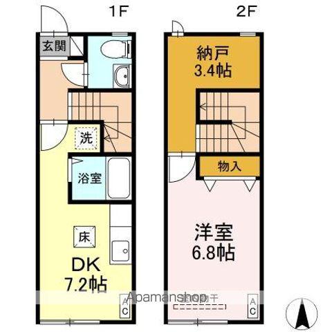 リースランド向中野A(1SDK/1階)の間取り写真