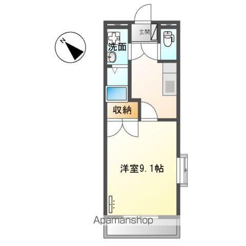 SHINE HILL(1K/2階)の間取り写真