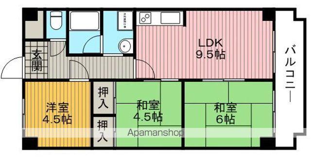 ゼフィールサカ(3LDK/1階)の間取り写真