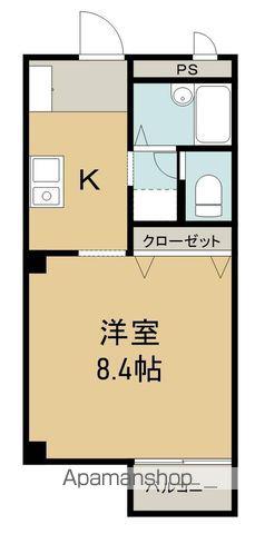 フォブール横井(1K/2階)の間取り写真