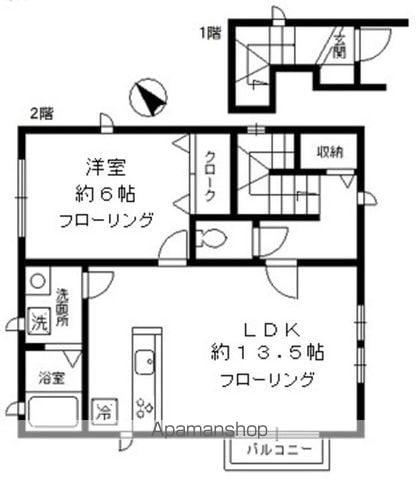 SOLEADO(1LDK/2階)の間取り写真