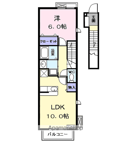 ZEUS Ⅱ(1LDK/2階)の間取り写真