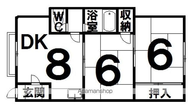 藤ハイツ(2DK/2階)の間取り写真
