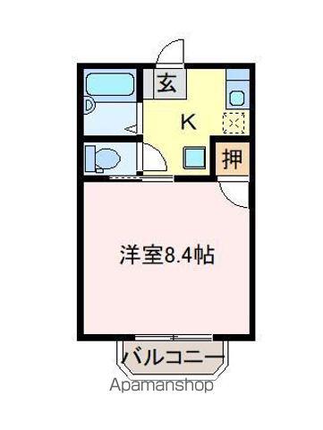 HOPE Ⅱ(1K/2階)の間取り写真