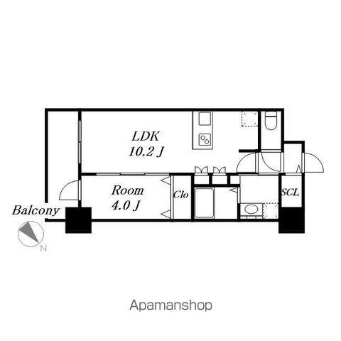 アドバンス名古屋モクシー(1LDK/14階)の間取り写真