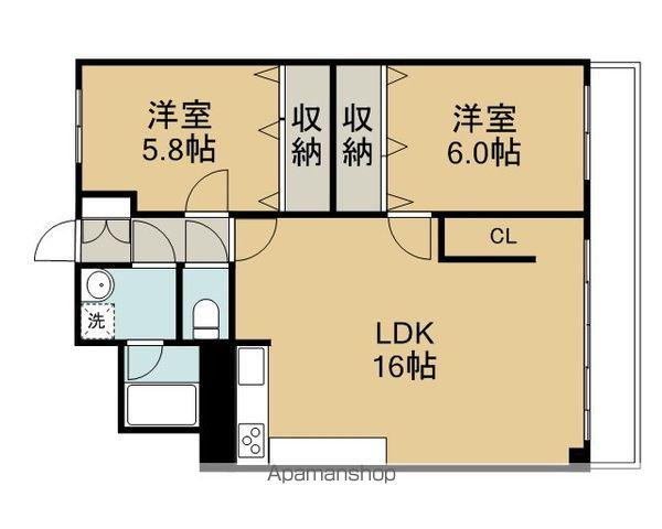 メゾンドカーム(2LDK/2階)の間取り写真