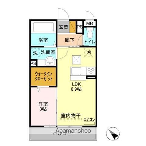 コリーヌオッツ(1LDK/2階)の間取り写真