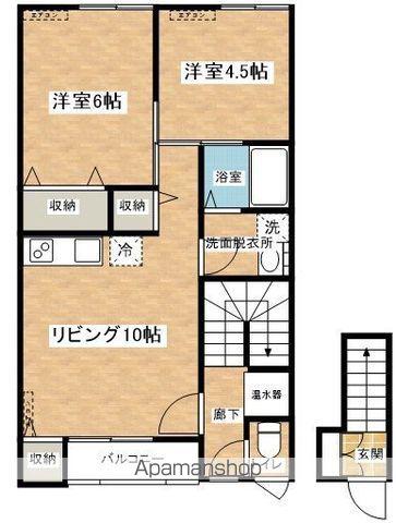 ショパン(2DK/2階)の間取り写真