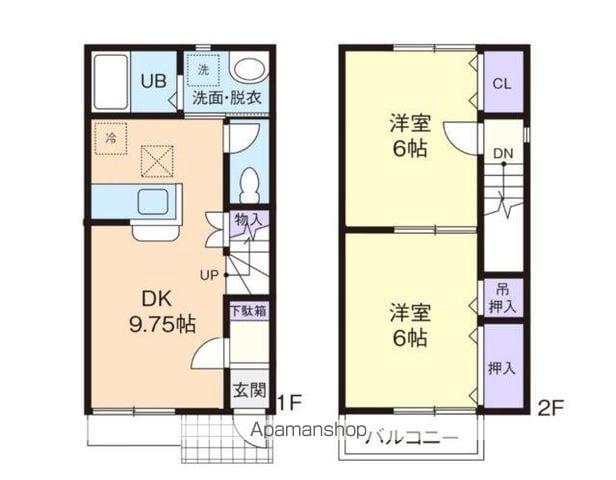 グラシア A(2DK/2階)の間取り写真