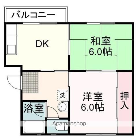 松富団地1号棟(2DK/3階)の間取り写真