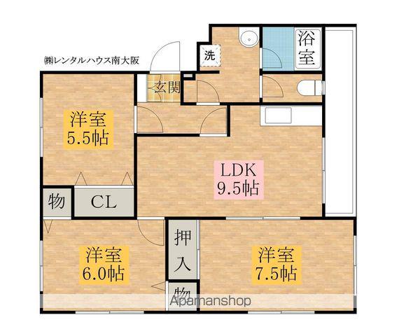 MKビル(3LDK/3階)の間取り写真