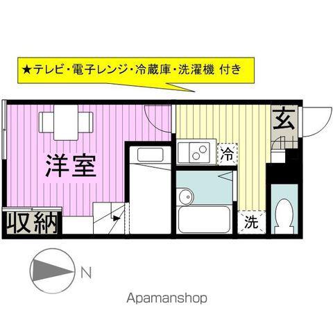 レオパレスハーモニーくまの(1K/1階)の間取り写真