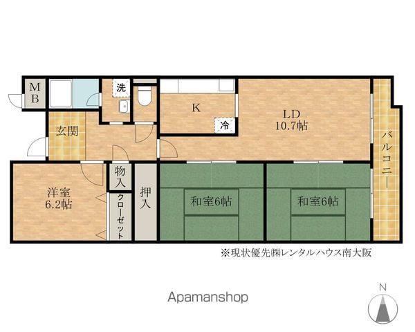 MS RESIDENCE(3LDK/3階)の間取り写真