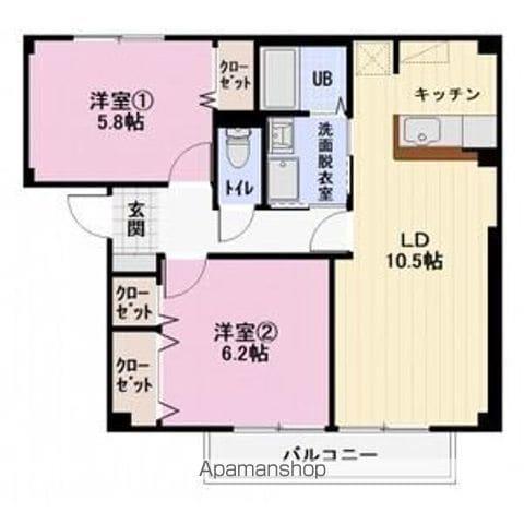 ヴォワール三和 A棟(2LDK/1階)の間取り写真