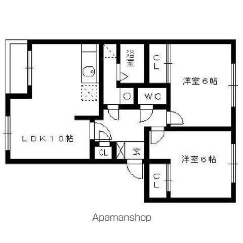 リバティ(2LDK/1階)の間取り写真
