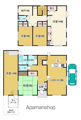 奈良線 城陽駅 徒歩20分 2階建 築38年(5SLDK)の間取り写真