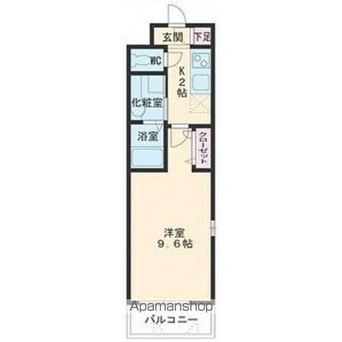 ヴィル ベリー(1K/4階)の間取り写真