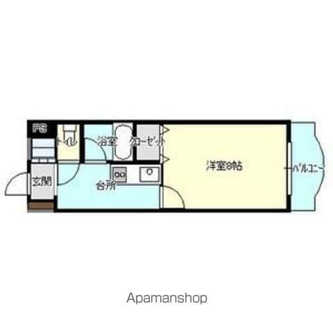 ブリックス(1K/2階)の間取り写真