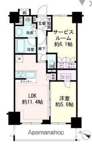 パレステージ曳舟Ⅱ(1SLDK/2階)の間取り写真