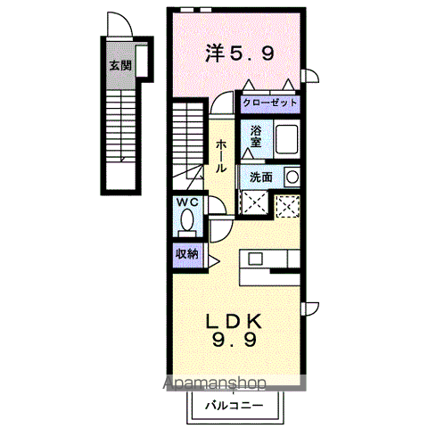 ファイン・フォレスト(1LDK/2階)の間取り写真