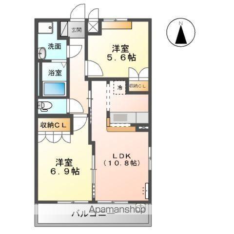 メゾンガイア(2LDK/2階)の間取り写真