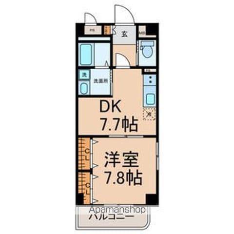 CASA LUCE(1DK/2階)の間取り写真