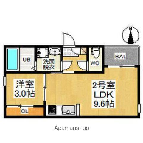 REGALEST 名西(1LDK/1階)の間取り写真