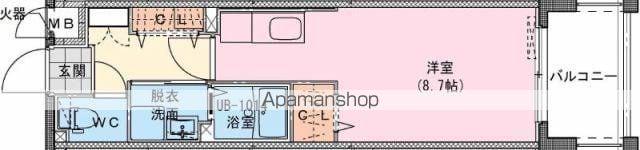 RIVIERE CHAMP 宮田町(ワンルーム/2階)の間取り写真