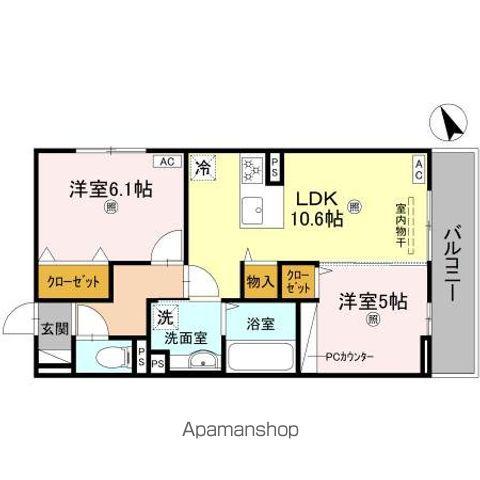 エレガンス ビュー(2LDK/3階)の間取り写真