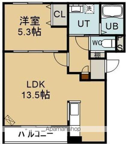 Rヒルズコート高盛(1LDK/3階)の間取り写真