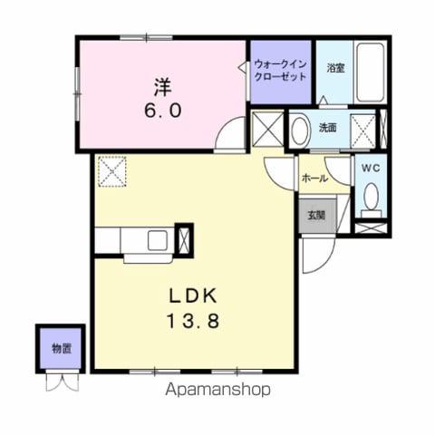 メヌエット(1LDK/1階)の間取り写真