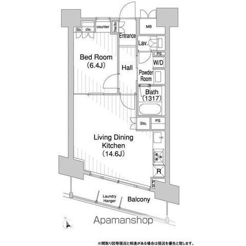 コンフォリア芝浦バウハウス(1LDK/10階)の間取り写真