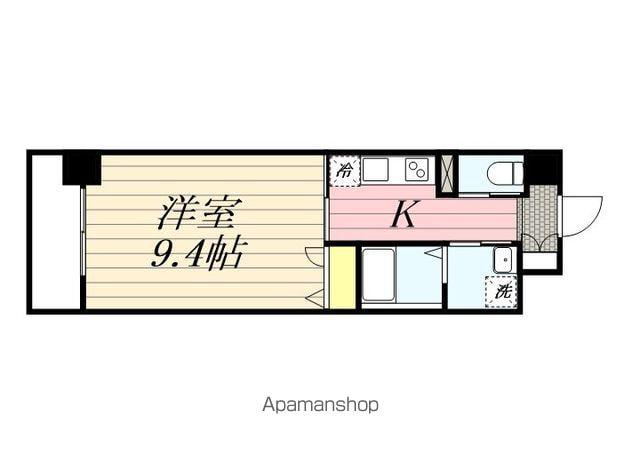 キルンズガーデン高取(1K/4階)の間取り写真