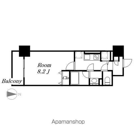 グリーンコート中島(1K/5階)の間取り写真