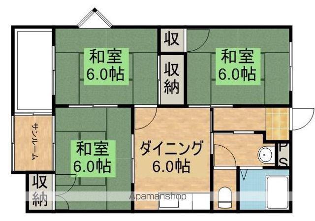 グリーンシールズ・オコ(3DK/3階)の間取り写真