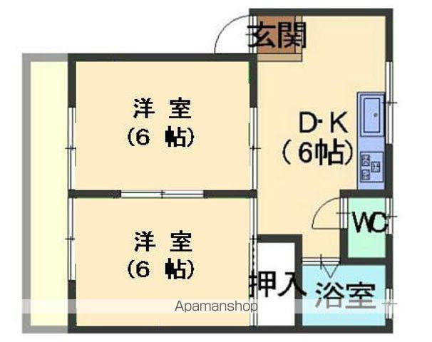 コーポわかば(2DK/2階)の間取り写真