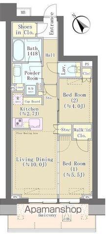 パークホームズ柏あけぼの二丁目(2LDK/5階)の間取り写真