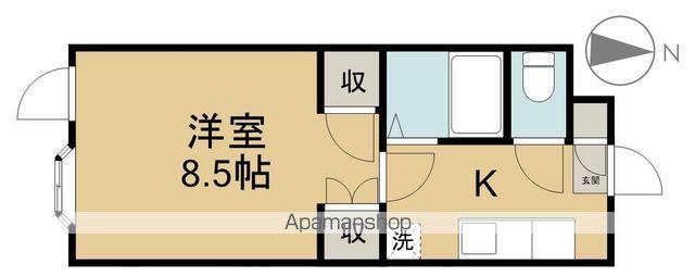 Uポート梨の木(1K/1階)の間取り写真