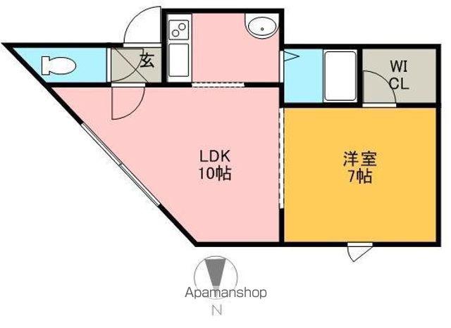 KIRAMECK円山東Ⅱ(1DK/1階)の間取り写真