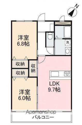 フォブールマリエ(2LDK/3階)の間取り写真