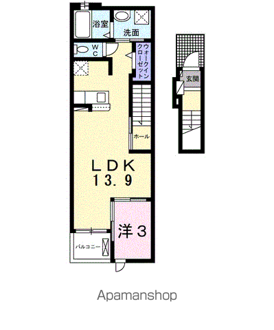CLOVE ー Ⅰ(1LDK/2階)の間取り写真