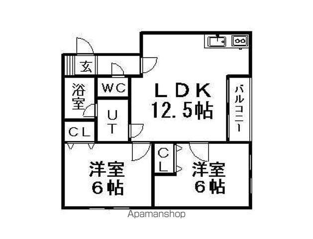 シュトラール川下(2LDK/2階)の間取り写真