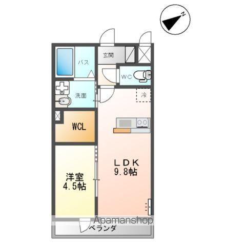 神立東アパート(1LDK/2階)の間取り写真