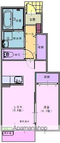 イーストB(1LDK/1階)の間取り写真