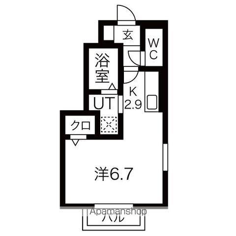 岩手県盛岡市 2階建 築5年(ワンルーム/1階)の間取り写真