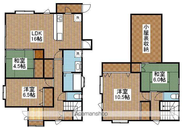 新潟県新潟市中央区 2階建 築30年(4LDK)の間取り写真