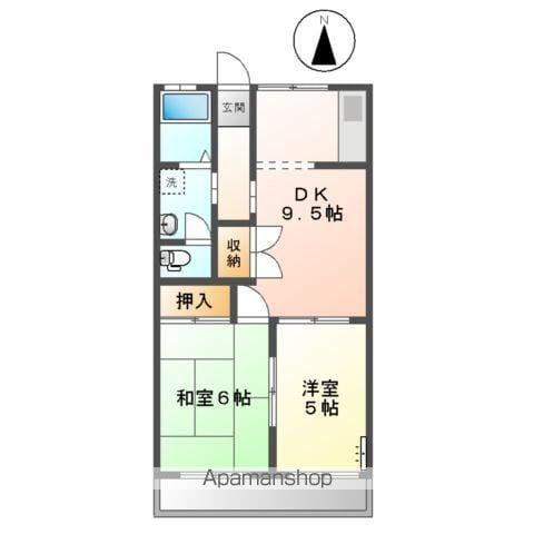 ハイツリバティⅠ(2LDK/1階)の間取り写真